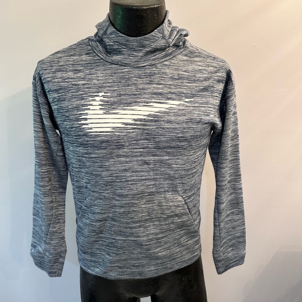 Nike  Heather Gray Pullover with hood  with Logo kids L